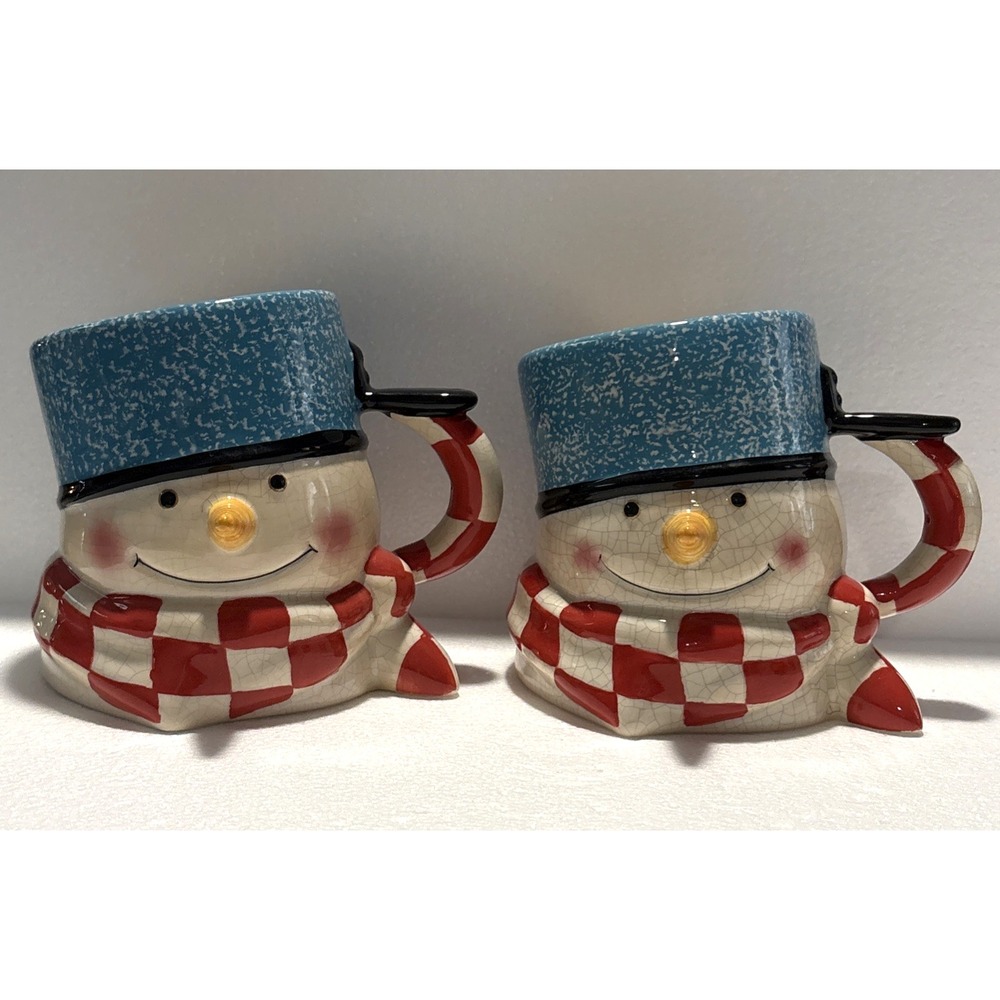 Hallmark Mitford Snowmen Vintage Coffee Mug Christmas By Jan Karon -‎ 2 Set
